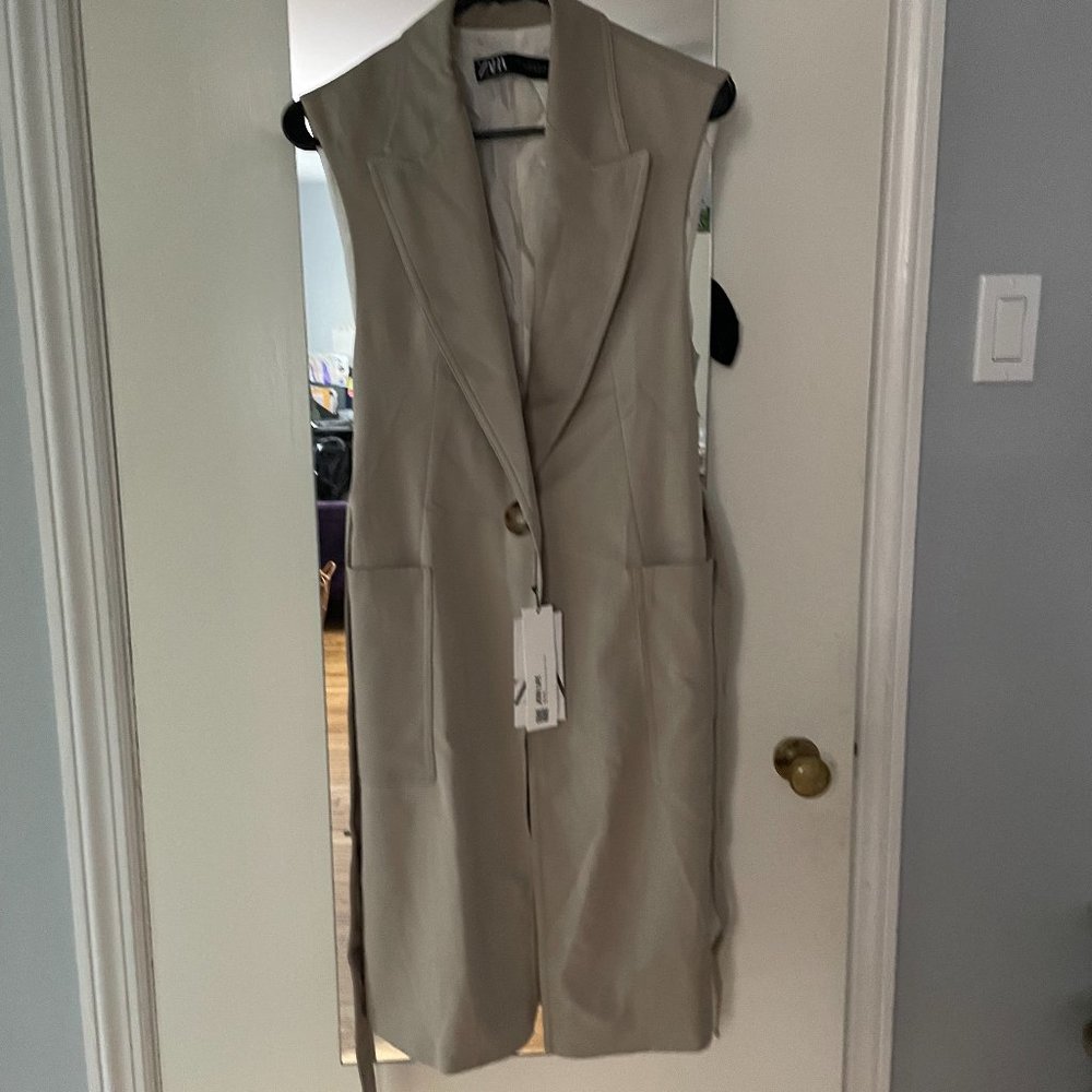 Zara Sleeveless Trench Jacket Vest
